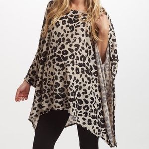 Pinkblush Maternity Black and Grey Leopard Poncho